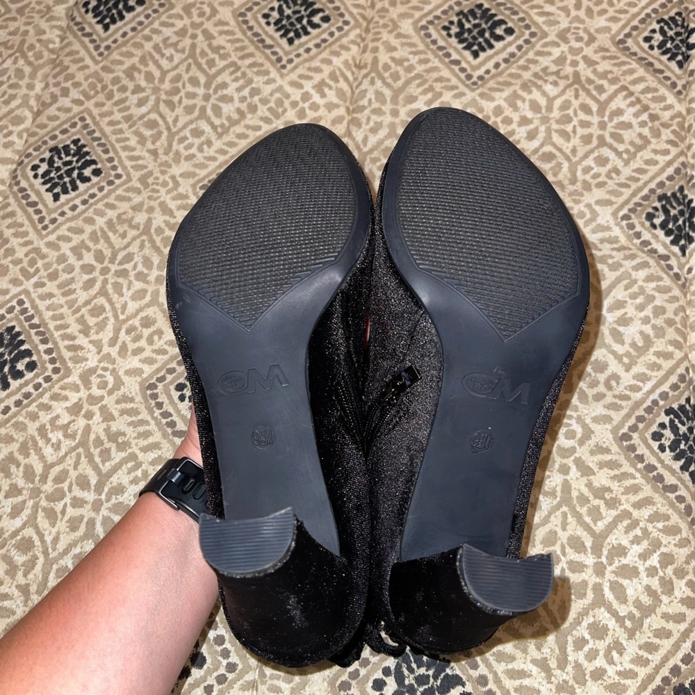 Black Velvet Booties - Picture 9 of 11